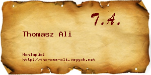 Thomasz Ali névjegykártya